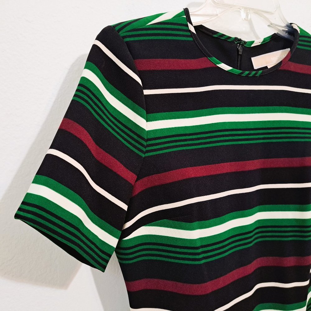 Michael Kors Dress Multicolor Striped Short Sleeve Size 6 Great Condition - Picture 3 of 10